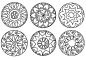 Preview: Mandala stamps motifs / fantasy set of 6