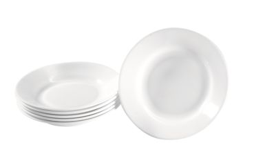 Plate made of toughened glass deep 6 pcs