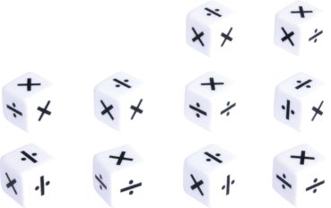 Dice multiplication/division, set of 10