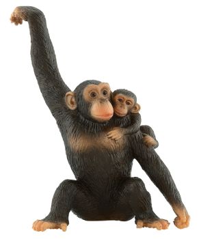 Monkey Mother with Child Play Figure