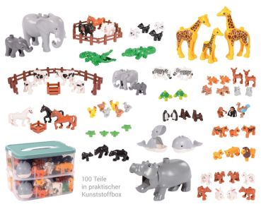 Klemmbaustein-Set Junior Zubehör Tiere und Zäune 100 Teile