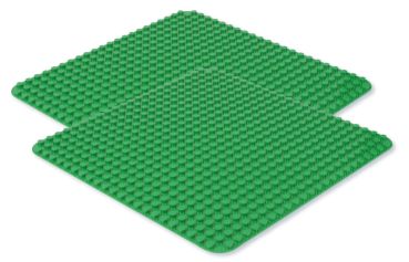 Klemmbaustein-Set Junior Bauplatten 24x24 Noppen 2 Stück Grün