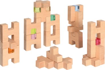 Holzbaukasten H- und +-Blöcke