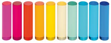 Acrylic Cylinders 10 x 2.5 cm set of 10