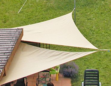 Sun sail 3.6 x 3.6 x 3.6 m cream white water-repellent