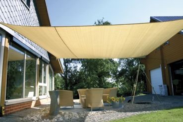 Sonnensegel 6 x 4 m creme weiß wasserabweisend