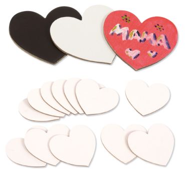 Magnetic Canvas Hearts Small set of 12