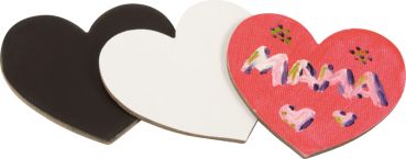 Magnetic Canvas Hearts Small set of 12