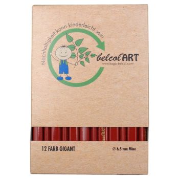 Preview: belcolART Farb Gigant Trigon 12 Pencils Red Brown