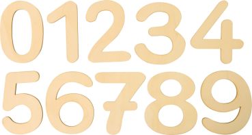 Wooden numbers 0-9