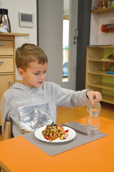 Platzset Mittagessen KIGA Linkshänder