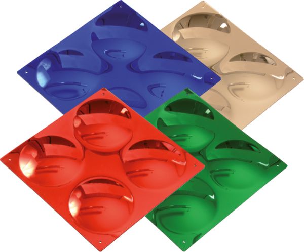 Coloured Convex Mirrors 33x33 cm set of 4