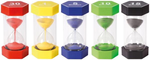 Mega Sandtimer Set 30 sek, 1, 5, 10, 15 min