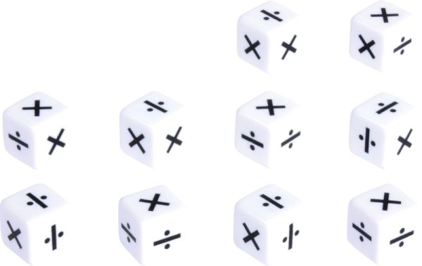 Dice multiplication/division, set of 10