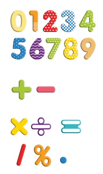 Magnet numbers with box, 90 pcs