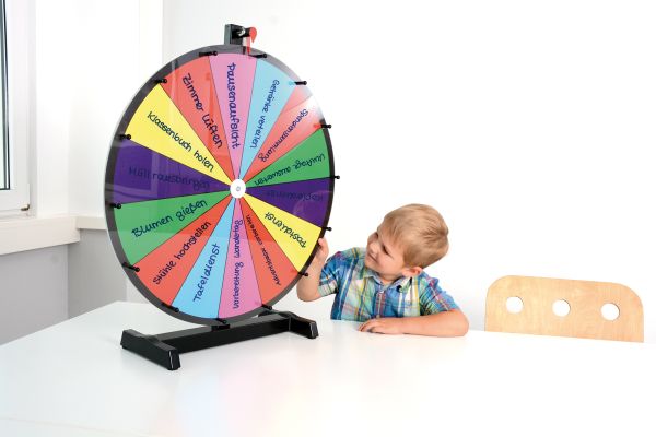 Wheel of Fortune 60 cm coloured with sponge and whiteboard marker