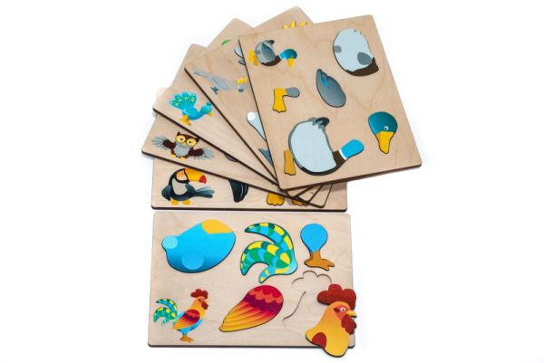 Magnetic puzzle birds set of 6