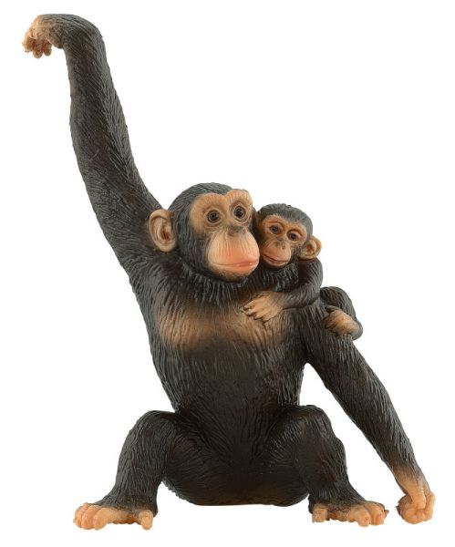Monkey Mother with Child Play Figure