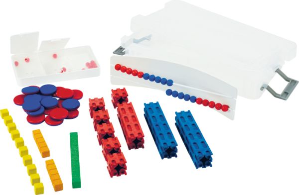 Mathe-Basis-Set Plus Zahlenraum bis 20, 58-tlg. in Box rot-blau