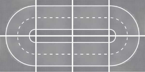 Klemmbaustein-Set Bauplatten 32x32 Noppen 8 Stück Rennstrecke
