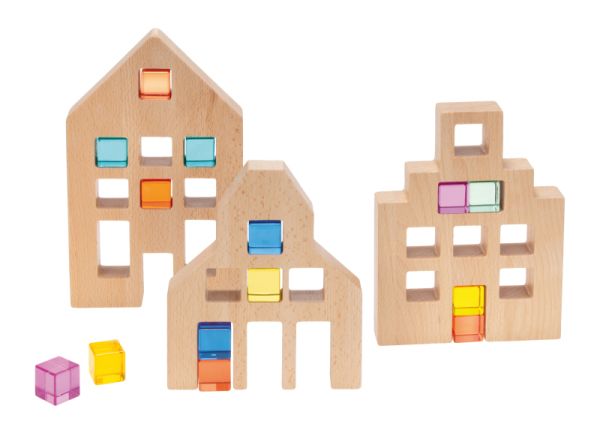 Wooden Houses for Acrylic Stones set of 3