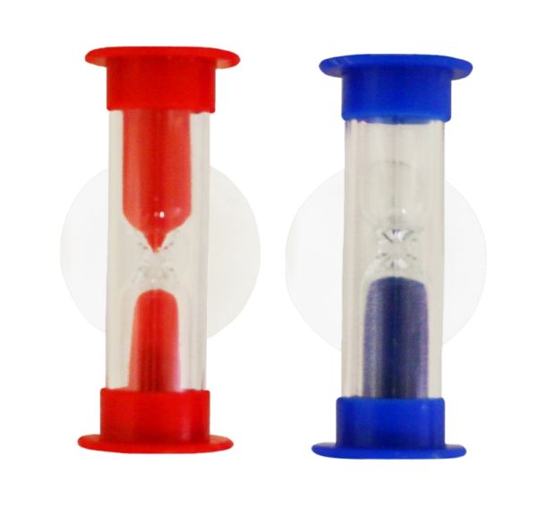 Hourglass toothbrush with sucker