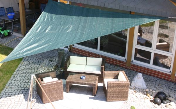 Sonnensegel 5 x 5 x 5 m grün