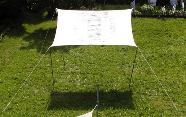 Sonnensegel 3,5 x 4,5 m creme weiß wasserabweisend