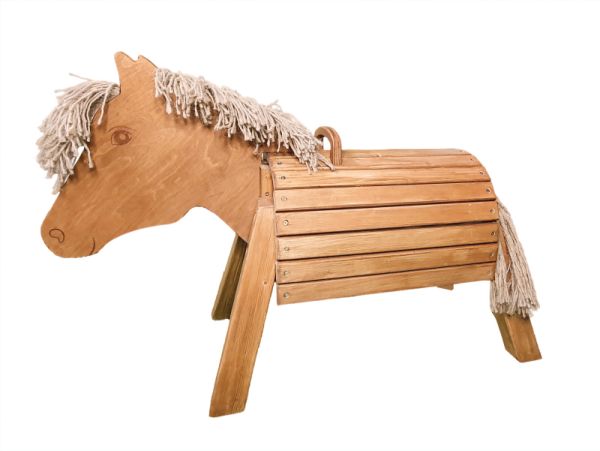 Wooden horse 50 cm varnished