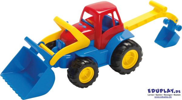 Backhoe loader with low-noise tyres