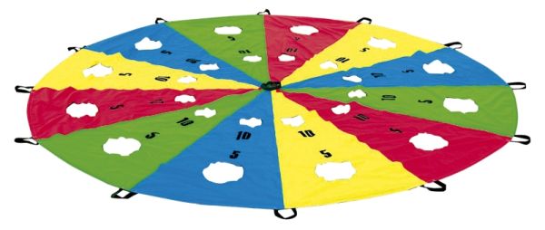 Parachute with target-holes