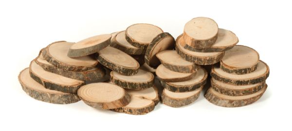 Nature wood slices oval set of 30