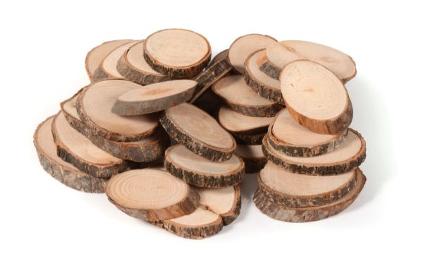 Nature wood slices oval set of 30