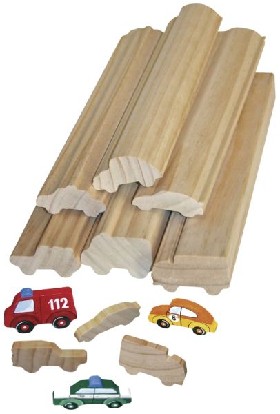 Cutted wooden bars vehicles