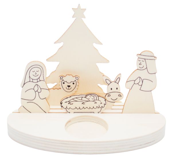Candle holder nativity scene