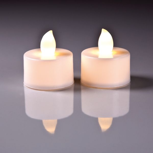 Tea light LED bright white with batteries set of 2