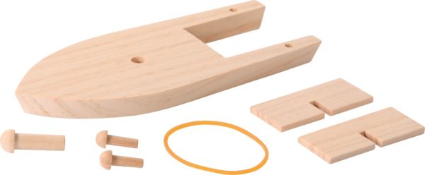Boat with rubber band engine