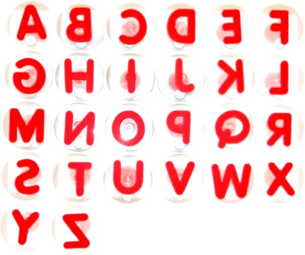 Giant stamps capital letters set of 26 red