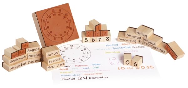Wood stamp calendar