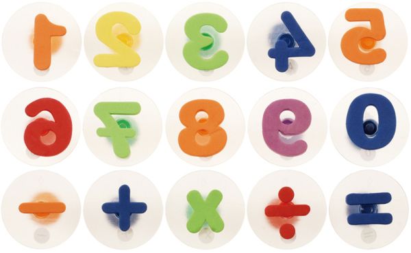 Giant stamps numbers set of 15 coloured