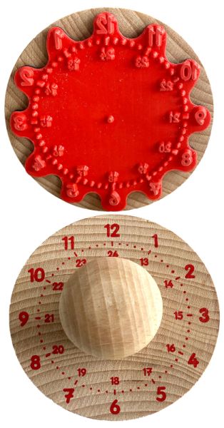 Wooden Stamp Clock with Pad
