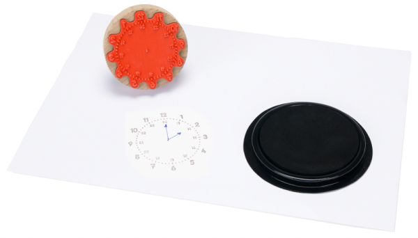 Wooden Stamp Clock with Pad