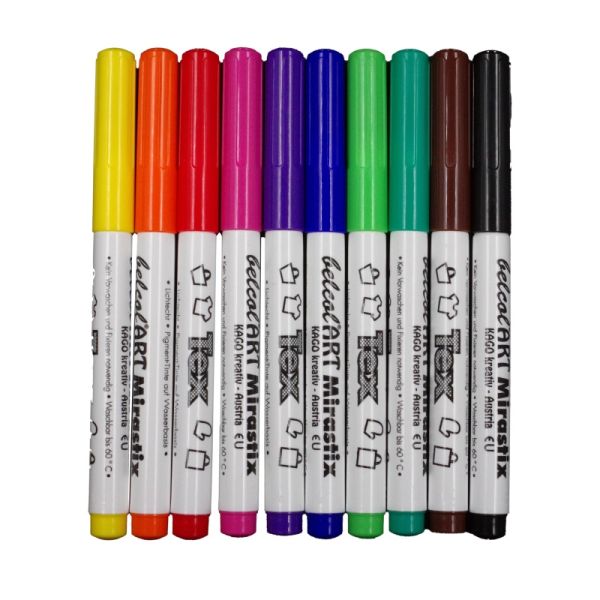 belcolART Stoffmalstifte Mirastix Tex 10 Stück in 10 Farben