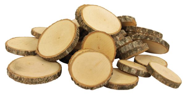 Nature Wood Slices rounded large 1 kg