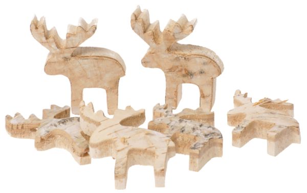 Naturholzscheiben Elch 6er Set