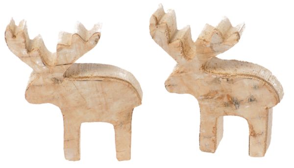Naturholzscheiben Elch 6er Set