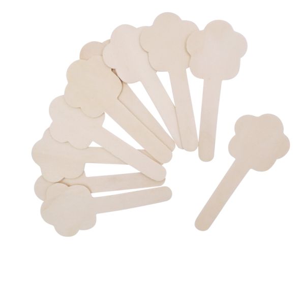 Wood Craft Sticks Flowers set of 10