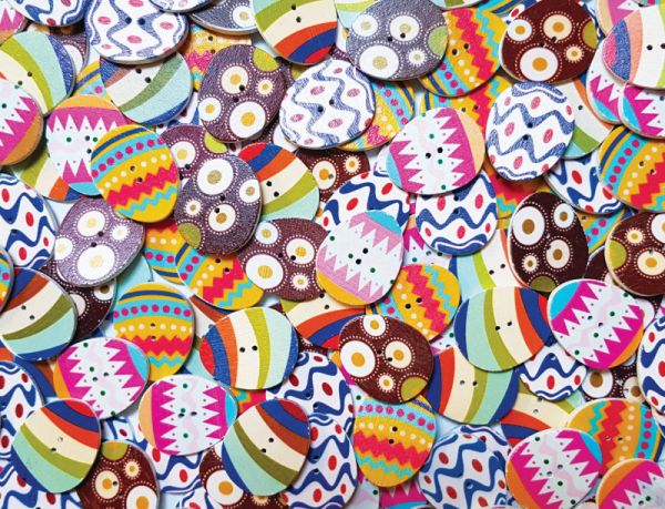 Egg Shaped Wood Buttons (25)