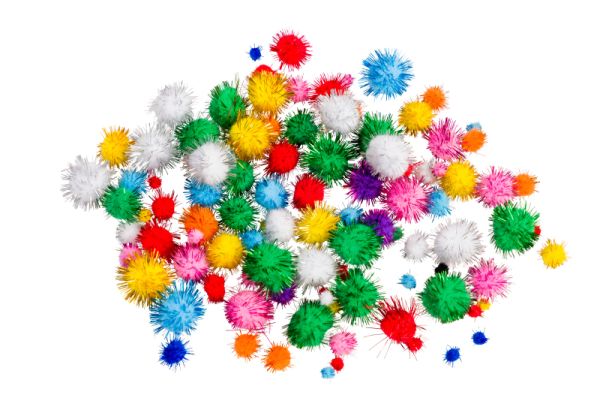 Pom Poms Glitter set of 100