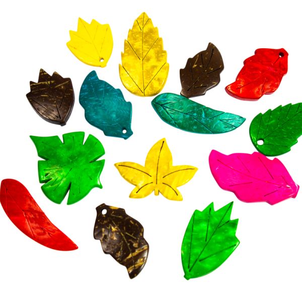 Coconut Shell Leaves Coloured (150g)